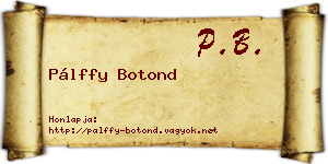 Pálffy Botond névjegykártya